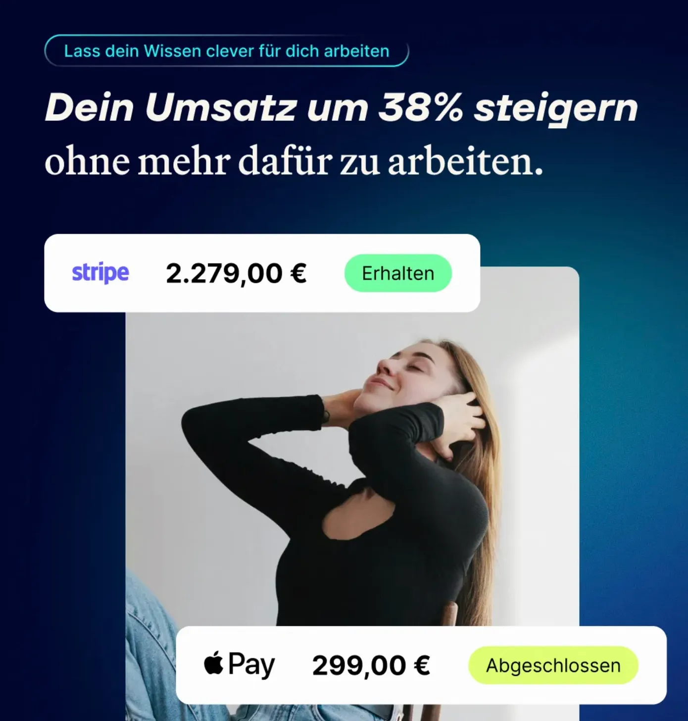 Paid-Social-Anzeige einer Kursplattform für Wissensunternehmer